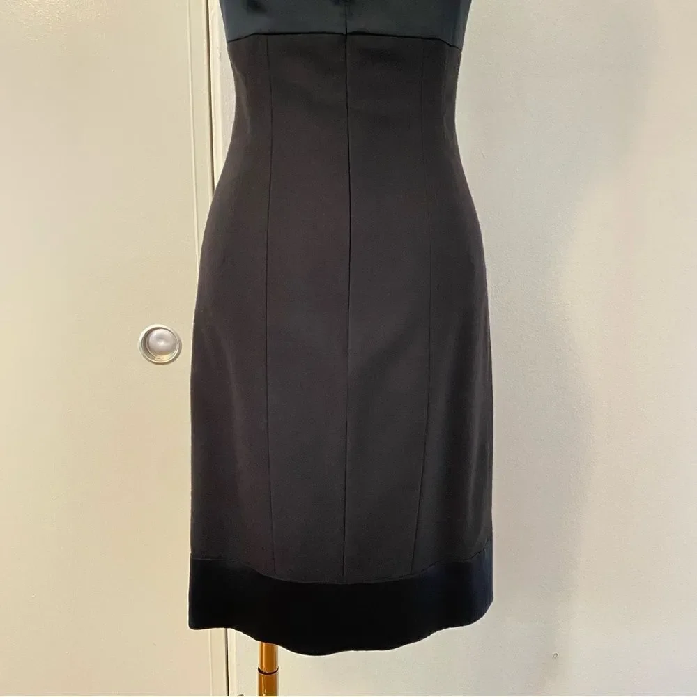 Rebecca Taylor Black Wool and Lastol Bustier Style Dress Size 2